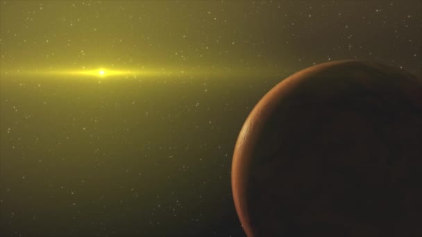 太陽は深い空間に外惑星を照らす 4K科学技術では — ストック動画