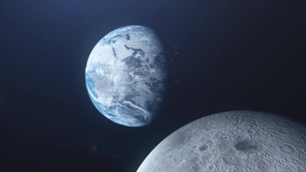 Lua Satélite Planeta Terra Espaço — Vídeo de Stock
