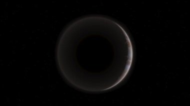 Gaz devi Jüpiter yıldızlı gökyüzü ile uzayda