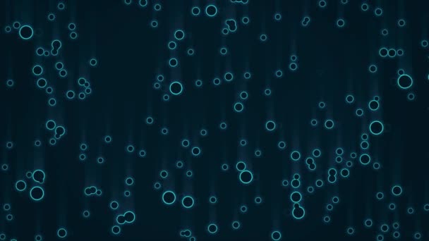 Geanimeerde Achtergrond Met Abstracte Blauwe Cirkels Die Samensmelten Cirkel Deeltjes — Stockvideo