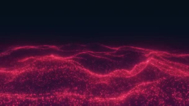 Paysage Abstrait Couleurs Rouges Fond Particules Particules Lumineuses Fond Animé — Video