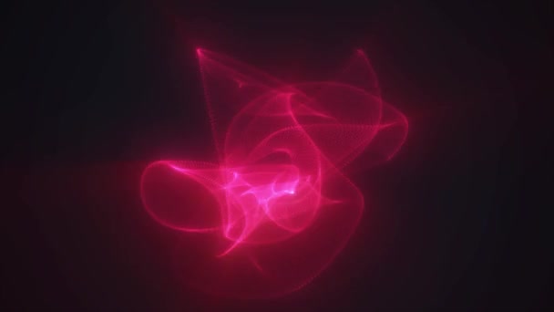 抽象的な波のアニメーション 宇宙での波のランダムな動き 4Kレンダリング オブジェクトの赤い光沢の色合い — ストック動画