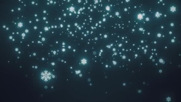 Animación Bucle Copos Nieve Cayendo Video Bucle Segundos Hermosos Copos — Vídeos de Stock