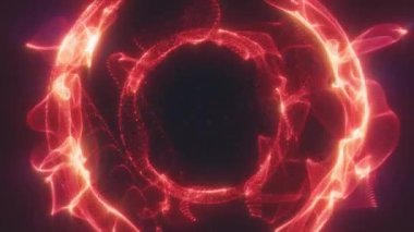 Parçacık animasyonu olan kürelerin arkaplanı sunum için uygun belirli bir kaos yaratır.