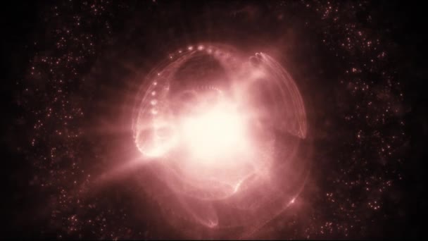 Een Kosmisch Fenomeen Van Abstracte Golven Deeltjes Die Deel Uitmaken — Stockvideo