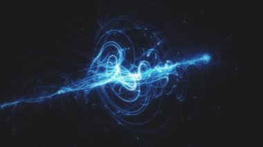 Çizgilerin ve parçacıkların teknik animasyonu. Olağanüstü şekiller yaratmak için kendi etraflarında dönerler. 
