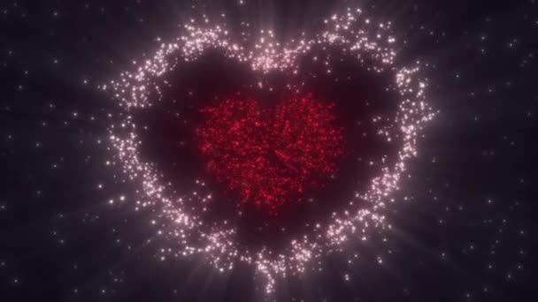 Pohlednice Února Velké Srdce Růžové Barvě — Stock video