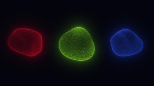 3个由Rgb色组成的球体 绿色和蓝色 — 图库视频影像