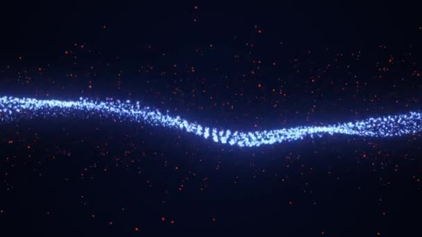 Teknolojik Arkaplanı Olan Mavi Turuncu Nokta Parçacıkları — Stok video