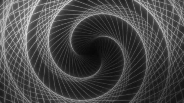 Швидкий Монохромний Рух Чорний Циклон Вигинається Абстрактному Зосереджуючи Внутрішній Рух — стокове відео