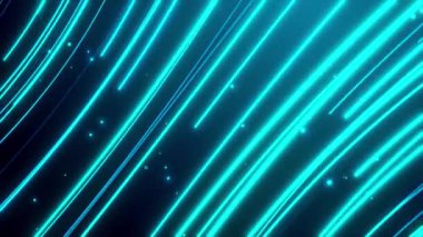 Soyut mavi çizgiler akar: Küresel enerji parıltısına sahip parlak bilgisayar grafik tasarımı. Mükemmel arkaplan canlandırması.