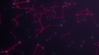 Parlak kırmızı çizgiler dinamik bir geometri oluşturmak için kesişir.