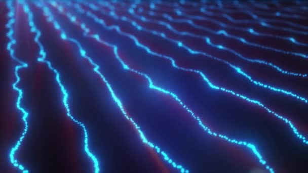Líneas Energéticas Azules Líneas Santas Con Rayos Luz Animaciones Partículas — Vídeos de Stock