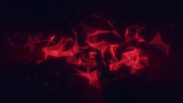 Elegant Red Background Intertwining Particles Lines Polygons Learning New Things — Stock Video