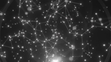 Siyah plexus arkaplan, bir ağ ve teknoloji içerir