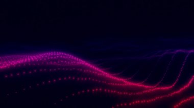 Kırmızı parlak çizgilerle enerji dolu görselleştirme. Ağ, siber teknoloji ve bilim