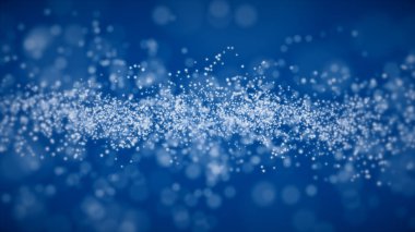 Beyaz soyut parçacıklar, soğuk arkaplan mavi ve beyaz renkler