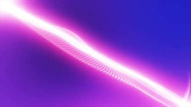 Geleceksel renklerde enerji dalgası. Noktaların ve çizgilerin parlak arkaplanı, 4k içinde hareket grafikleri ve animasyonu