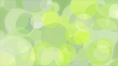 Üst üste binen yarı şeffaf daireler, yumuşak ışık efektleri ve eğimli gölgeler ile yeşil bokeh arkaplan, bahar veya doğa temalı tasarımlar için mükemmel