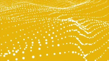 Sarı arkaplandaki beyaz noktaların soyut dalga deseni, kusursuz döngü canlandırması