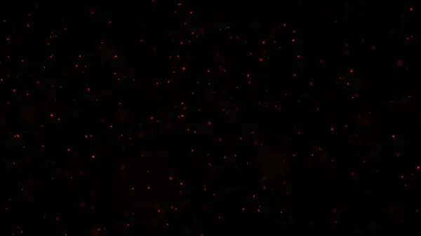 Siyah, koyu bokeh, parlayan toz parçacıkları üzerine soyut kırmızı parçacık arkaplanı