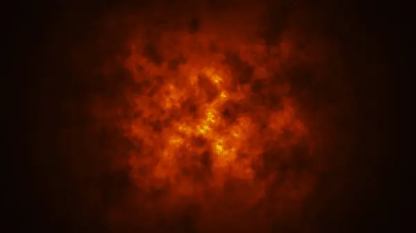 Ateşli bulutların soyut arkaplanı, parlayan turuncu-kırmızı dumanın dokusu, yanan arka plan, parlayan közler