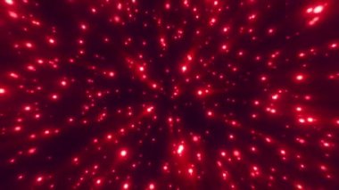 Parlayan kırmızı parçacıkların parlak kırmızı arkaplanı, canlandırılmış arkaplan, hareket tasarımı, video 4k