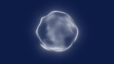 Parlayan parçacıklardan oluşan soyut beyaz küre