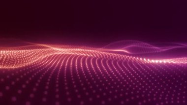 Soyut parçacık akışı, arkaplanda parlayan dalgalar