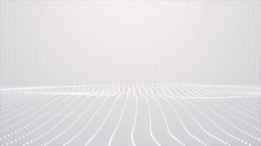 Yenilikçi veri akışı beyaz ışık, pürüzsüz parçacıklar ve veri transferi, soyut çizgiler ve noktalar, teknolojik manzaralar 
