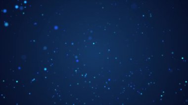 Düşen parçacıklara sahip mavi arkaplan, 4k, 10 saniye içinde canlandırılmış parçacıklar