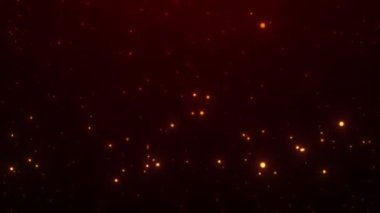 Toz ve kamp ateşi parçacıklarından oluşan ateş arkaplanı, 4k içinde canlı ateş, kırmızı parçacıkların soyut arkaplanı