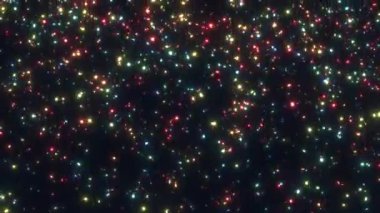 Düşen konfeti, neşeli ve neşeli arka plan, soyut partiküller, parti ve eğlence, video 4k