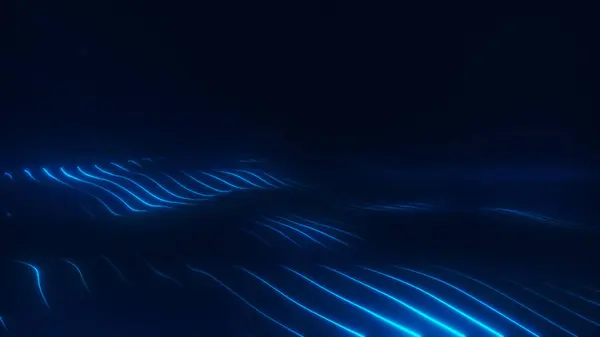 Mavi dalga enerjisi, parlayan mavi çizgi, enerji akışı, çizgilerden teknolojik arkaplan, kavram enerjisi 