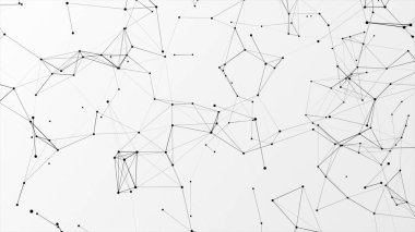 Soyut çizgilerin ve noktaların dijital yapısal arka planı, teknoloji ve yapay zeka, beyaz pleksus arka plan