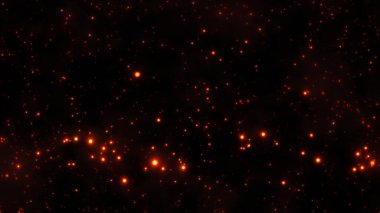 Kıvılcım ve ışık parçacıklarının soyut ateş arkaplanı, ateş parçacıkları