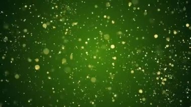 Dinamik yeşil parçacıklar arkaplan, canlandırılmış arkaplan parçacıkları, yeşil soyutlama, video 4k