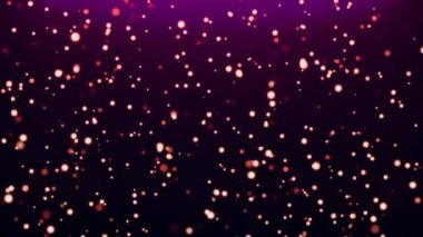 Koyu mor zemin üzerinde parlayan parçacıkların dinamik tatil arka planı, arkaplan parçacık animasyonu, hareket tasarımı