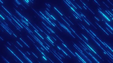 Mavi çizgiler, fütüristik parçacık akışı, parlak ışık parçacıklarından mavi çizgiler, yenilik ve teknoloji