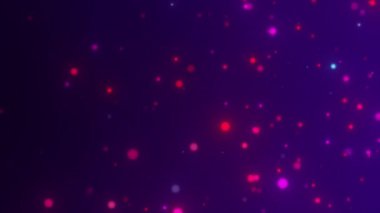Parçacık animasyonunu kutlamak, koyu mavi arkaplandaki mor parçacıkların parlak soyut arkaplanı