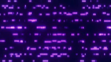 Parlayan dikdörtgenlerin mor teknolojik arka planı, dinamik dijital arkaplan, parlak parçacıkların titreşimli arkaplanı