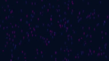 Soyut dijital parçacık arkaplanı, arkaplan parçacık animasyonu, teknik veri akışı, 4k video 