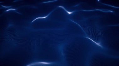 Mavi dijital dalgalar, mavi gradyan arkaplan, dalga animasyonu, 4k parçacık animasyonu, sunum arkaplanı