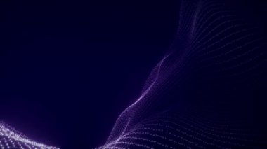 Dijital içerik sunumları için koyu arkaplan üzerinde parlak mor parçacıklar, pürüzsüz hareket ile kurumsal animasyon