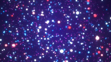 Renkli ışık parçacıklarının renkli mavi arkaplanı, kutlama arkaplanı