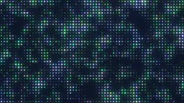 Parlayan noktaların canlandırılmış soyut arkaplanı, mavi ve yeşil tonların dijital animasyon arkaplanı