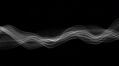Dijital teknoloji, siyah arkaplanda beyaz çizgiler, kavramsal siyah arkaplan, 4k video