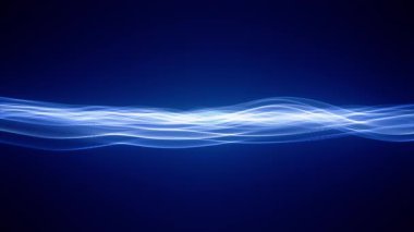 Soyut dalga enerji akışı, temiz enerjiyi tasvir eden mavi bilim arka planı, sunum animasyonu, teknoloji arka planı, parlayan çizgiler ve noktalar