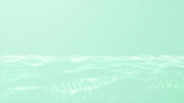 Işık gradyan renklerinde soyut parçacık animasyonu, dinamik bir teknolojik arkaplan oluşturan beyaz ve cyan tonları.