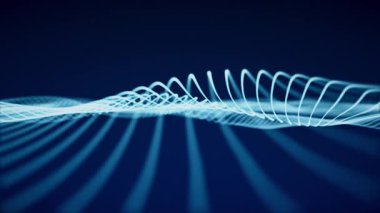 Bir arayüz etkisi ve sof ile parlayan mavi dalgalar teknolojik arka plan